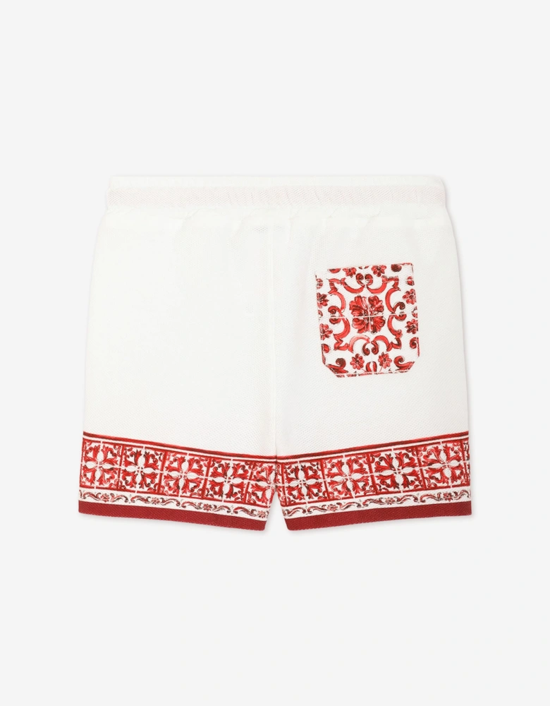 Dolce & Gabbana Baby Boys Majolica Logo Shorts in White