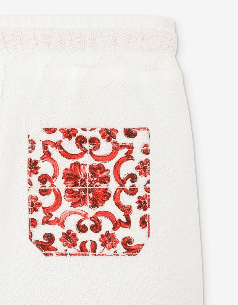 Dolce & Gabbana Baby Boys Majolica Logo Shorts in White