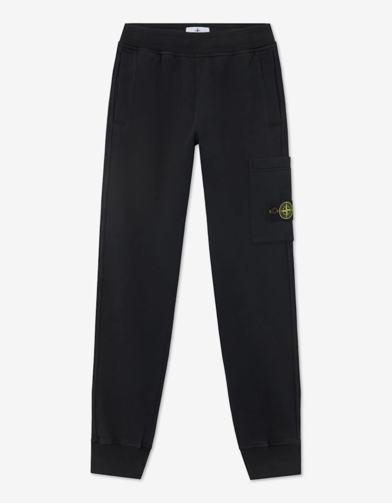 Stone Island Boys Brushed Cotton Fleece Joggers in Black
