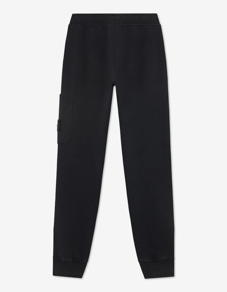 Stone Island Boys Brushed Cotton Fleece Joggers in Black