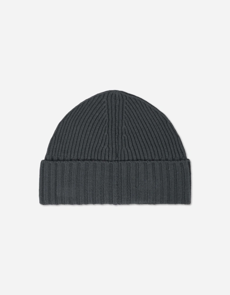 Stone Island Boys Ribbed Wool Beanie in Black