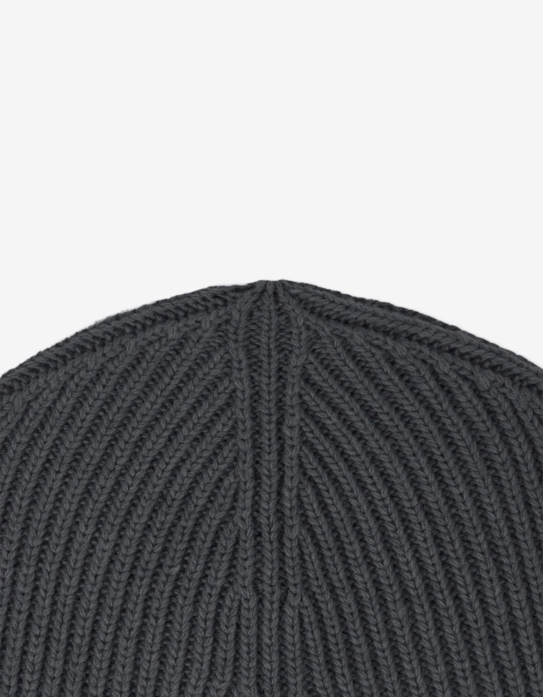 Stone Island Boys Ribbed Wool Beanie in Black