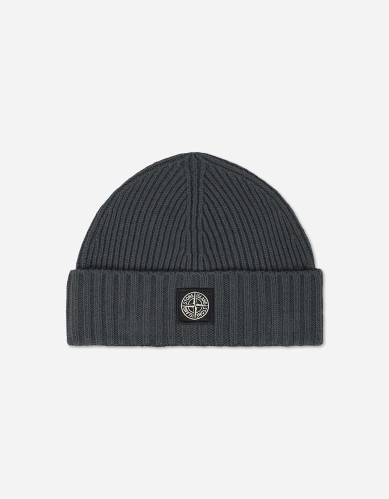 Stone Island Boys Ribbed Wool Beanie in Black