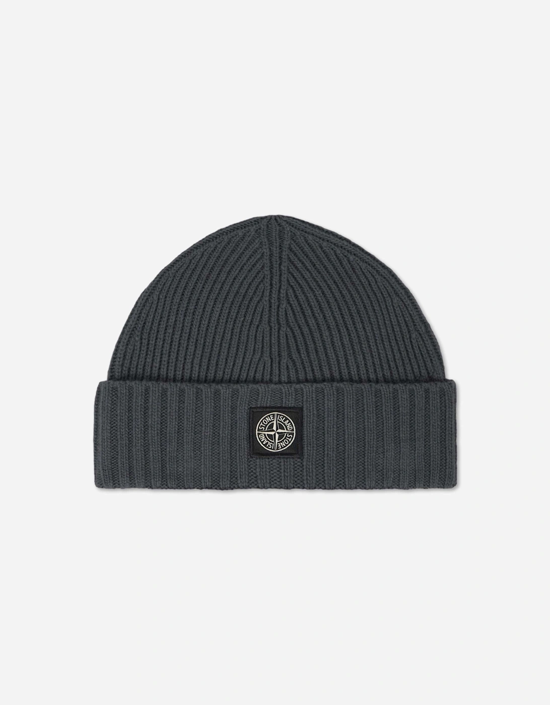 Stone Island Boys Black  Ribbed Wool Beanie  - Size 6 Years/7 Years/8 Years Kids