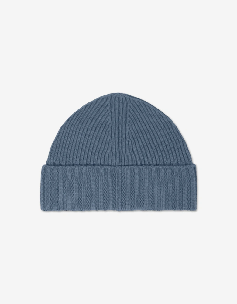 Stone Island Boys Ribbed Wool Beanie in Blue