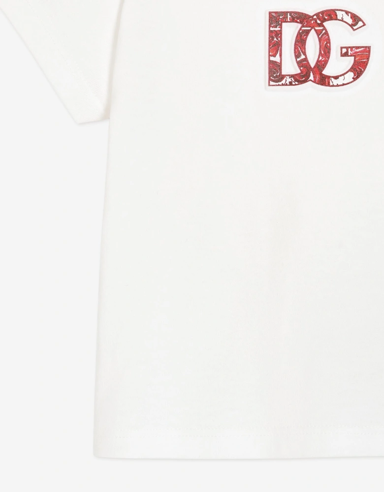 Dolce & Gabbana Baby Boys Majolica Logo T-Shirt in White
