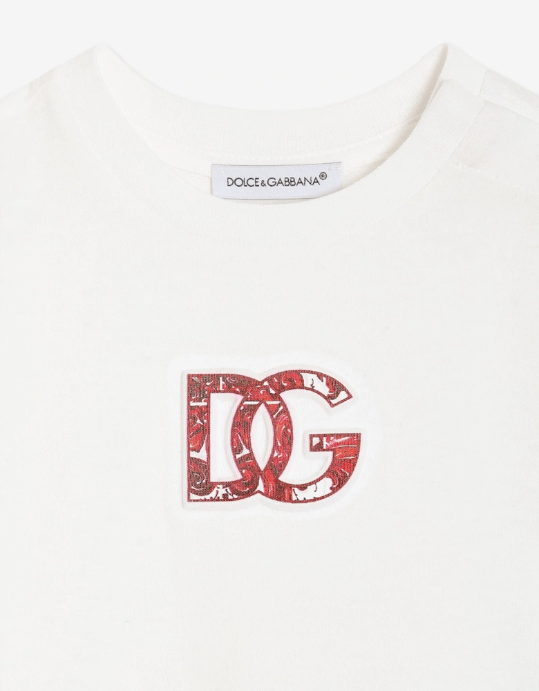 Dolce & Gabbana Baby Boys Majolica Logo T-Shirt in White