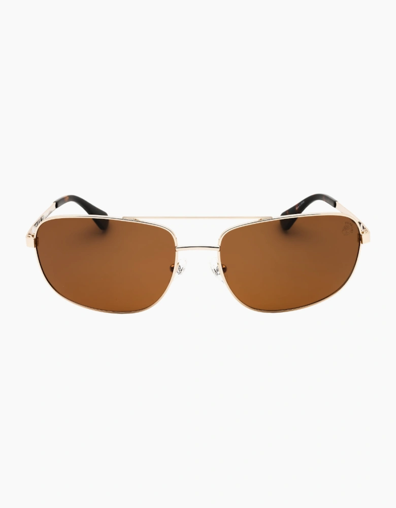 Timberland Brown Polarized Lens Gold Sunglasses