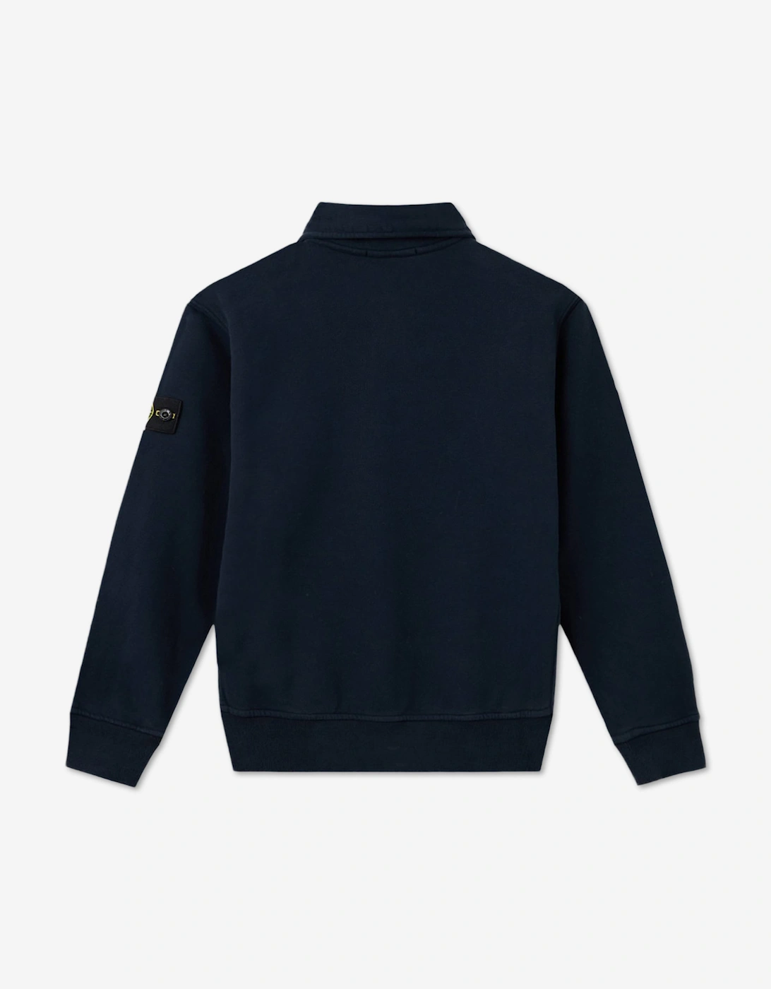 Stone Island Boys Brushed Organic Cotton Polo Sweatshirt in Navy