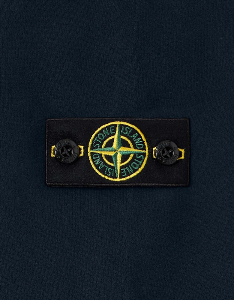 Stone Island Boys Brushed Organic Cotton Polo Sweatshirt in Navy