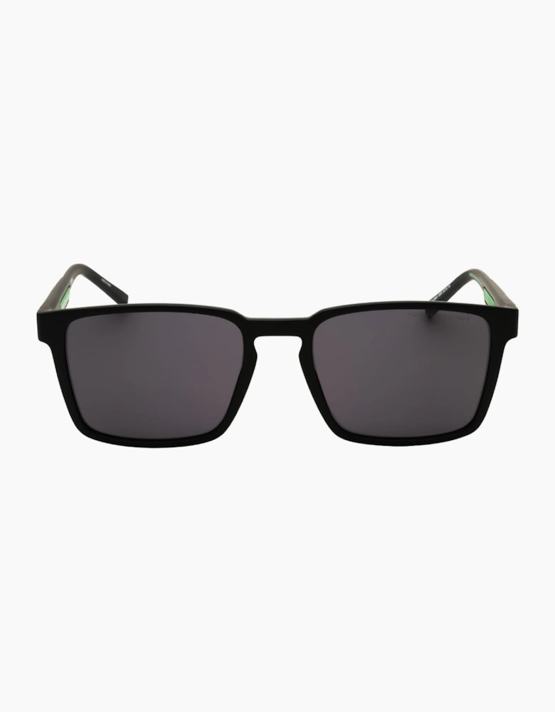 Tommy Hilfiger Matte Black Rectangle Sunglasses