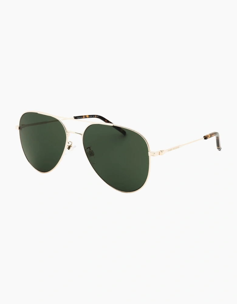 Tommy Hilfiger Green Lens Gold Sunglasses