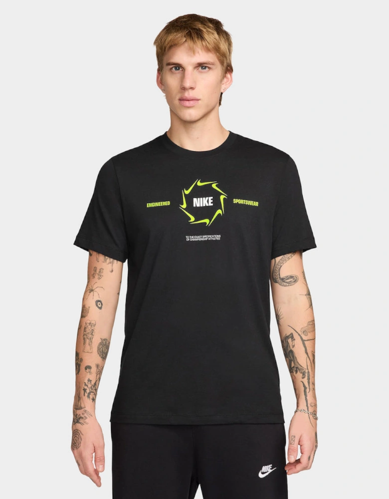 Nike Sportswear Men's T-Shirt Black/Neon