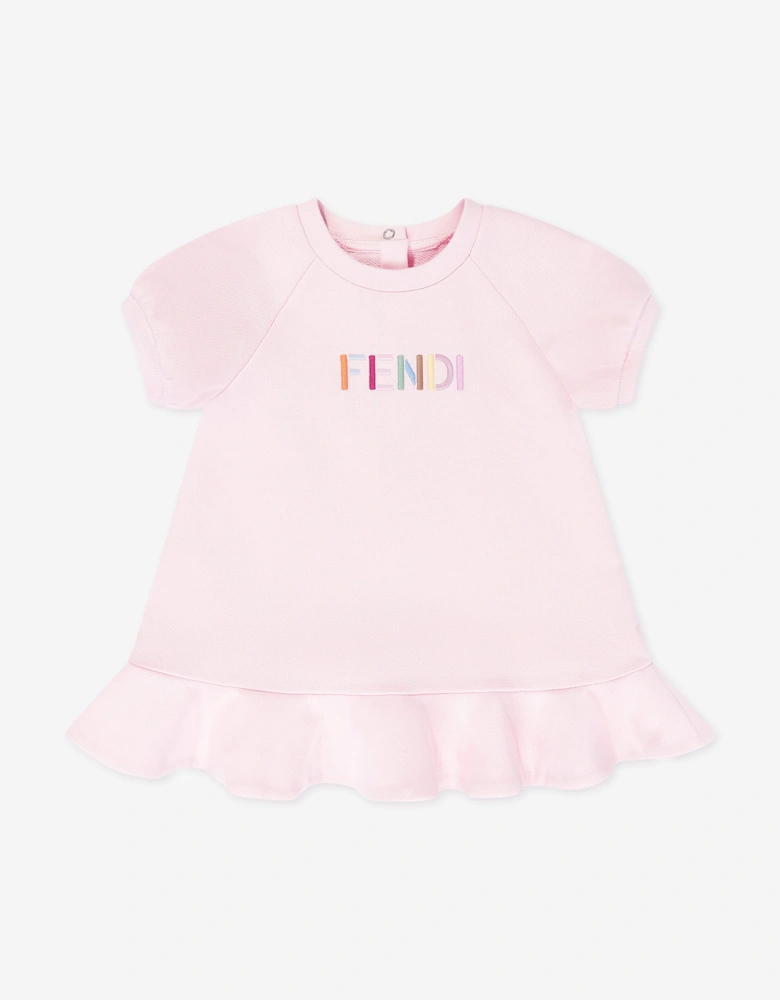 Fendi Baby Girls Logo Sweater Dress in Pink