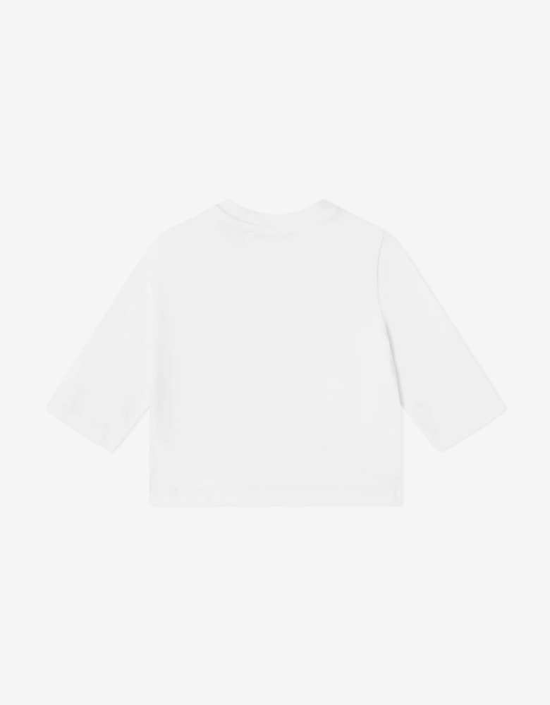 PUCCI Baby Girls Long Sleeve Logo T-Shirt in White