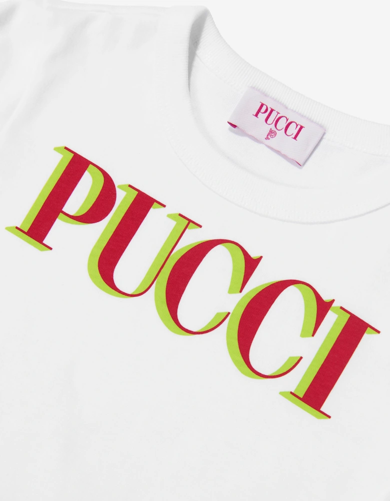 PUCCI Girls Logo T-Shirt in White