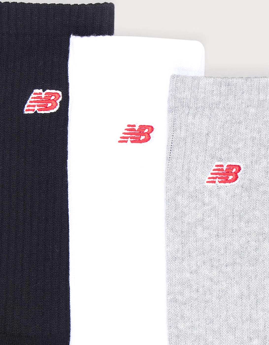 New Balance Red Patch Logo Socks 3 Pack