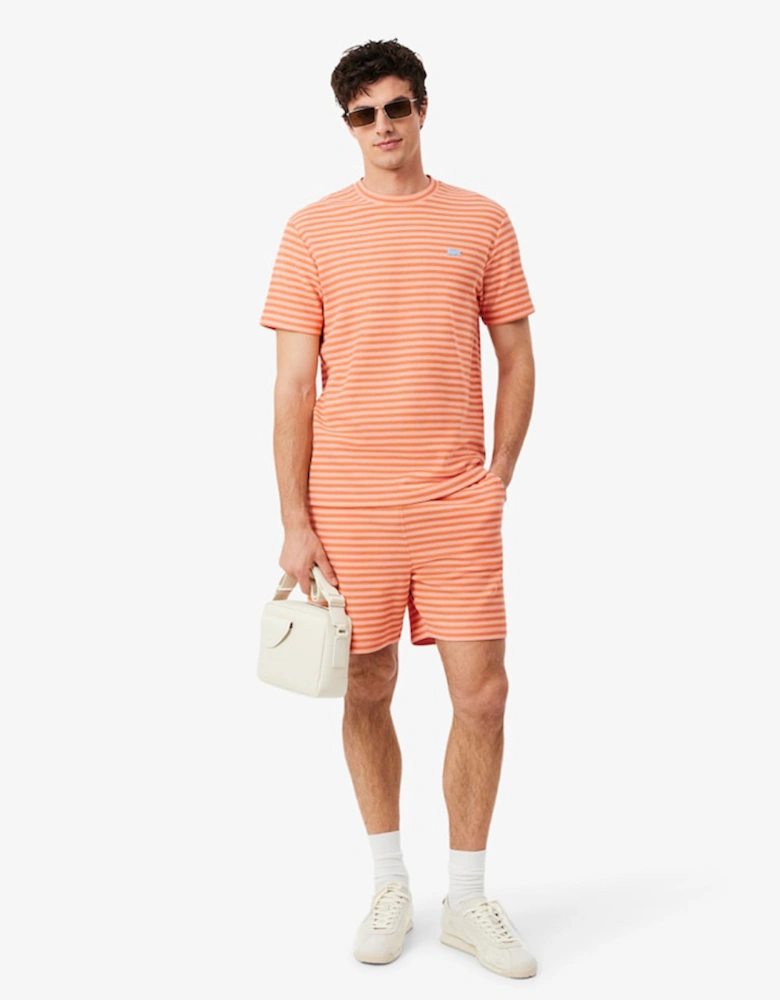 Lacoste Textured Striped Cotton T-Shirt