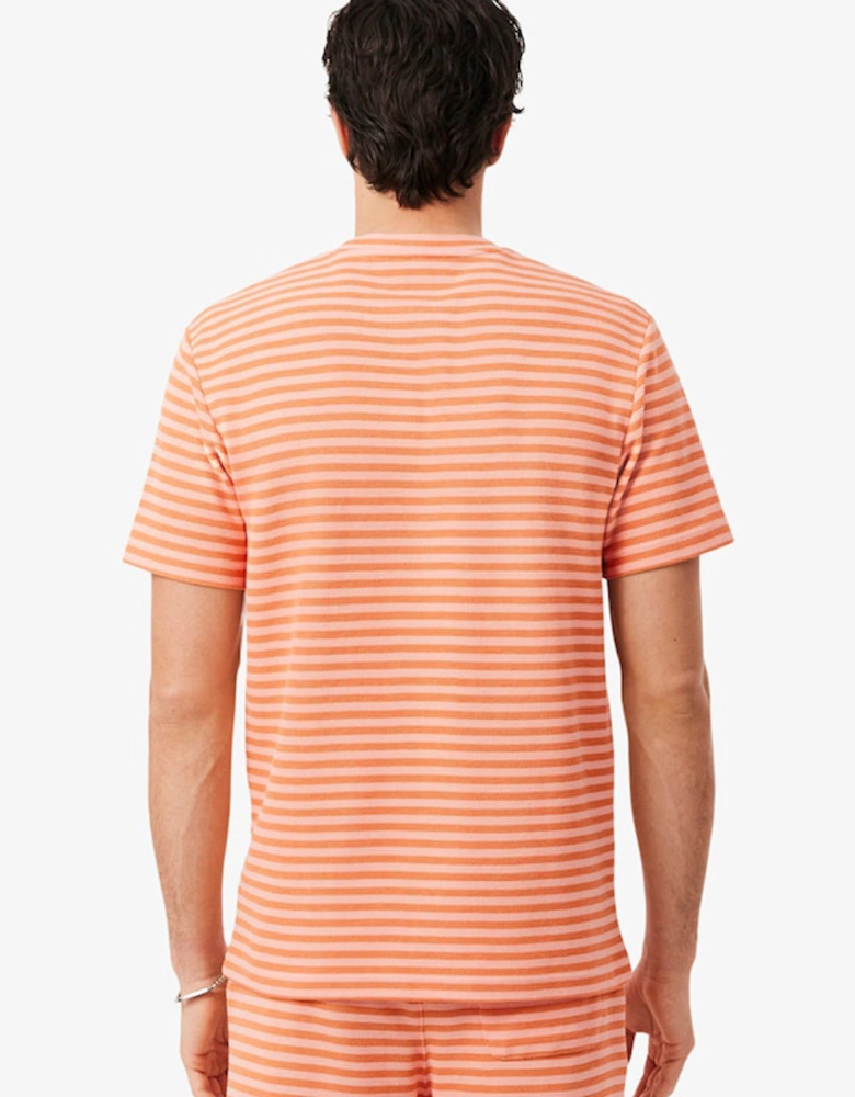 Lacoste Textured Striped Cotton T-Shirt