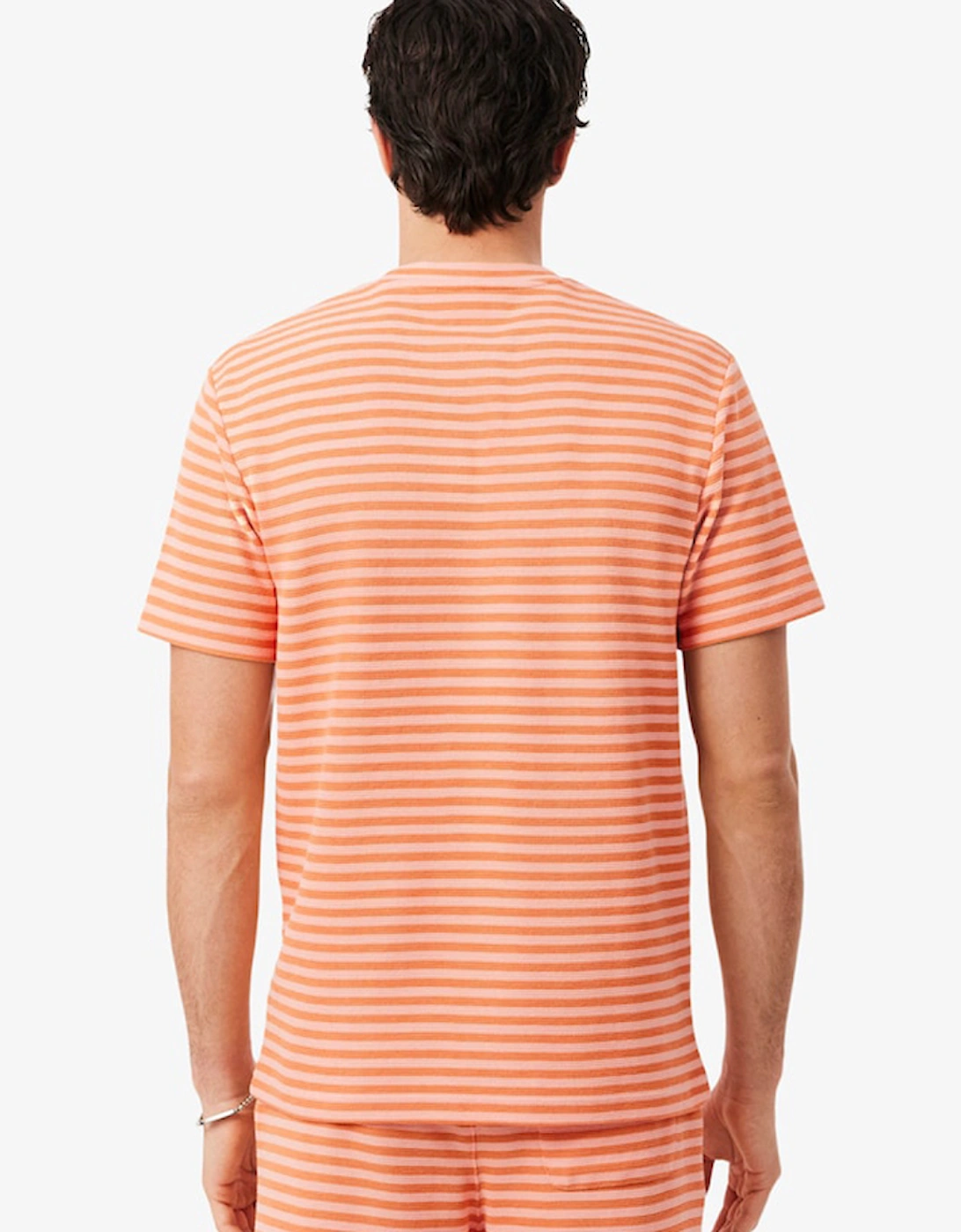 Lacoste Textured Striped Cotton T-Shirt