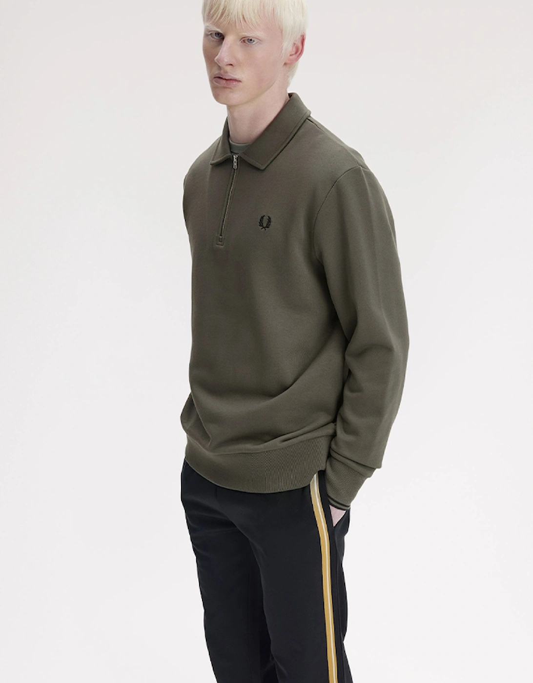 Fred Perry Half Zip Collared Sweatshirt