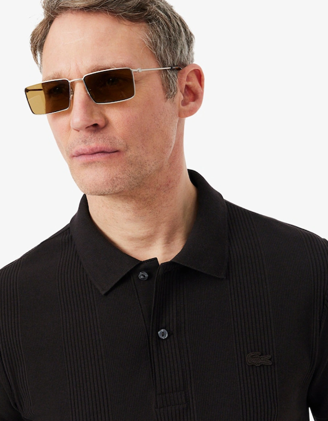 Lacoste Regular Fit Ribbed Knit Polo Shirt