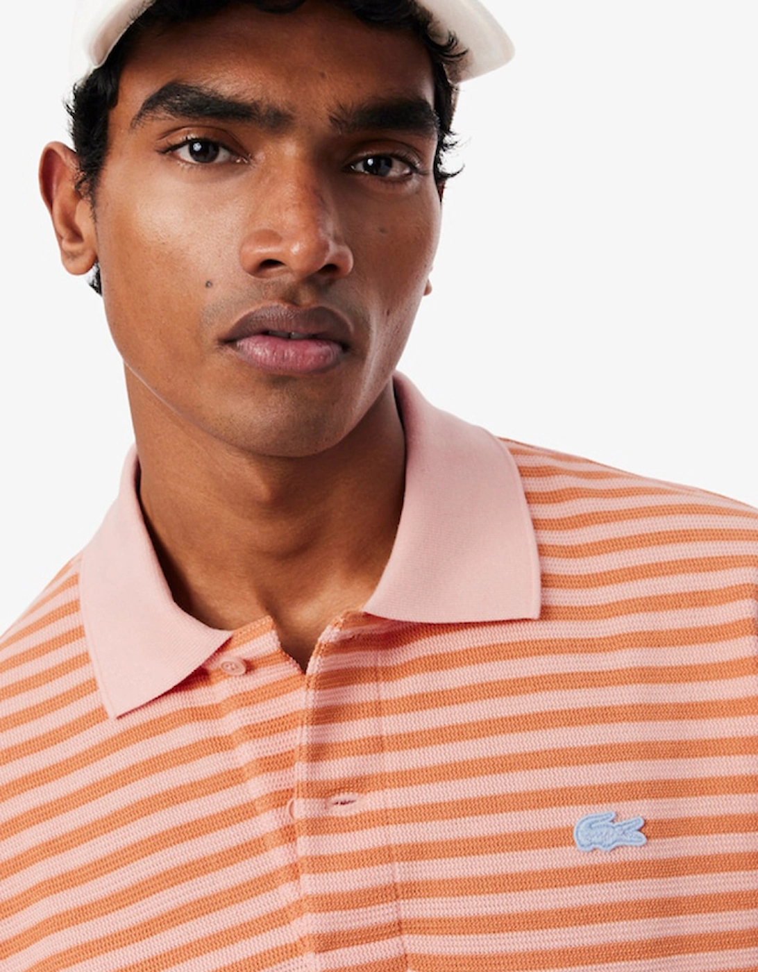 Lacoste Classic Fit Textured Striped Polo Shirt