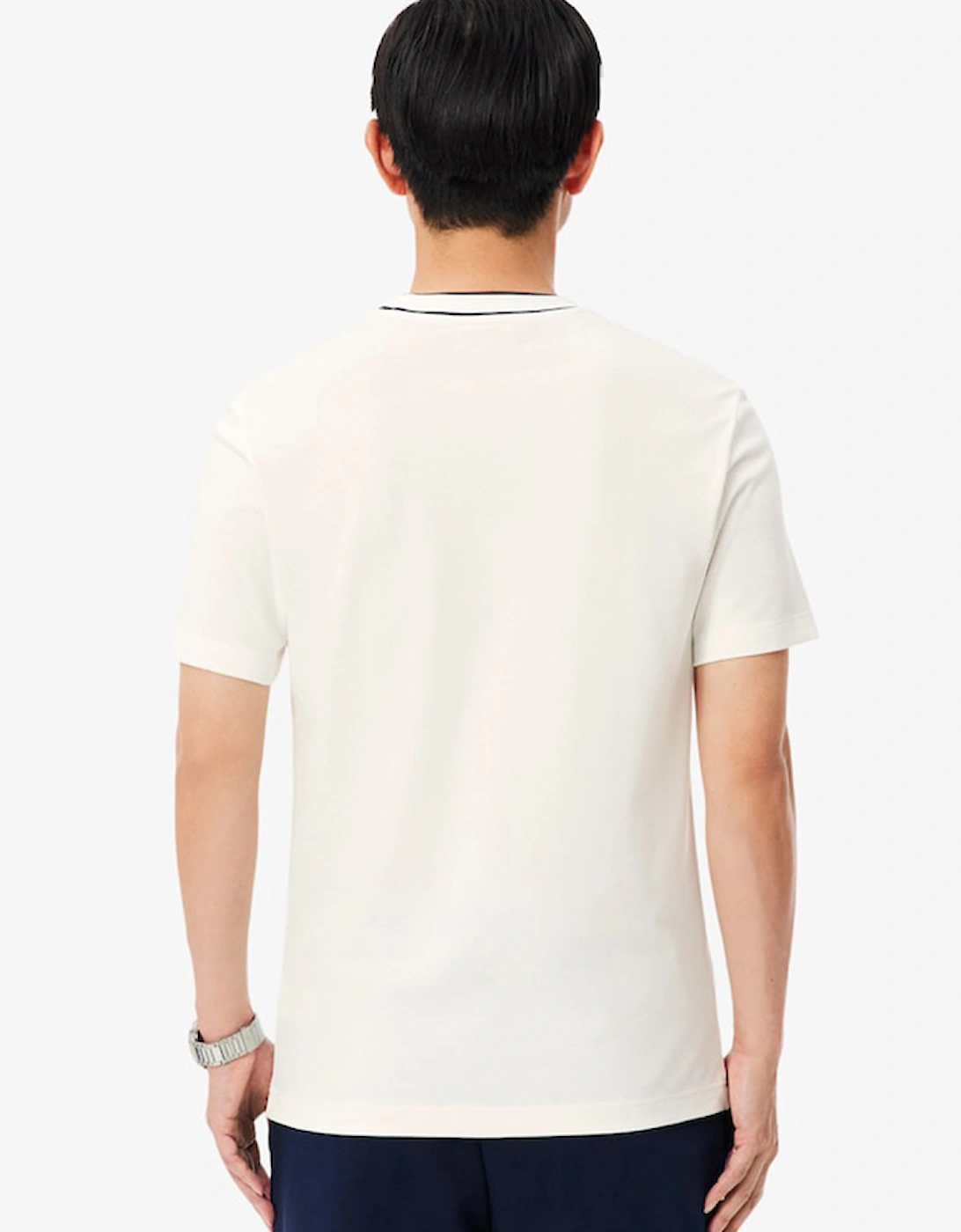 Lacoste Stretch Pique Stripe Collar T-Shirt