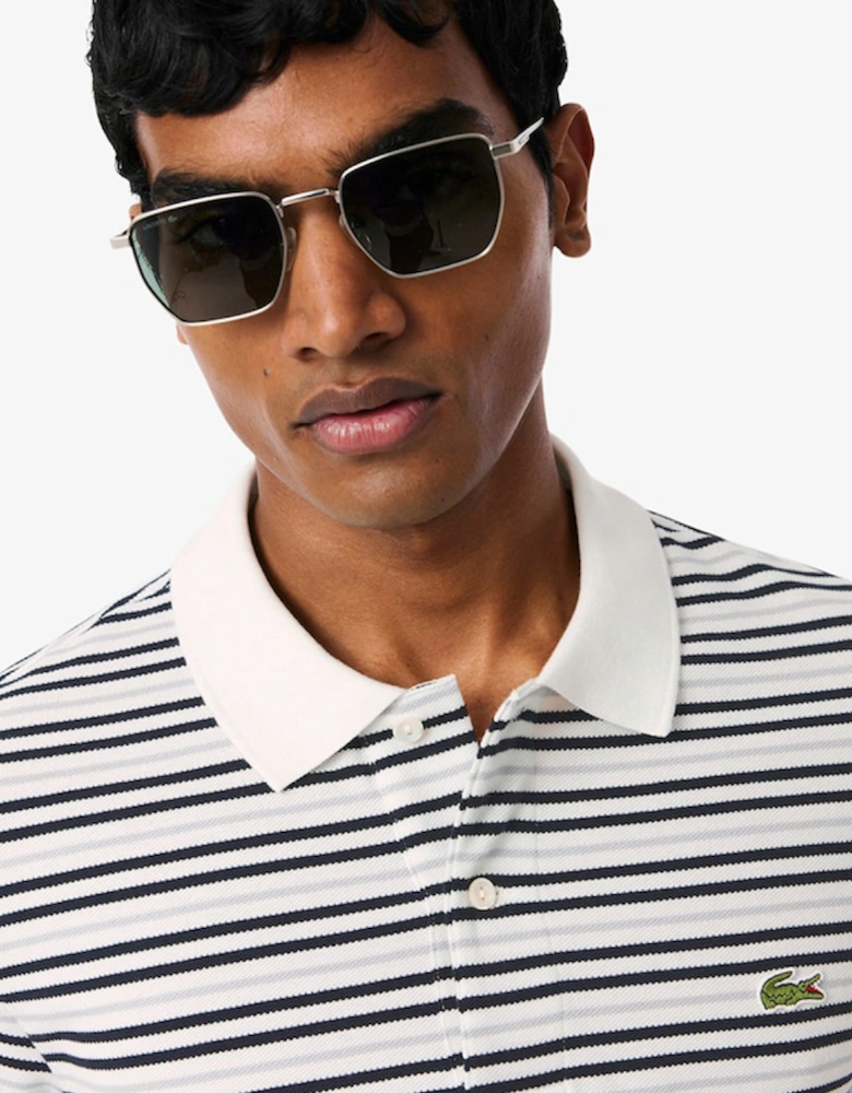 Lacoste Classic Fit Striped Petit Piqué Polo Shirt