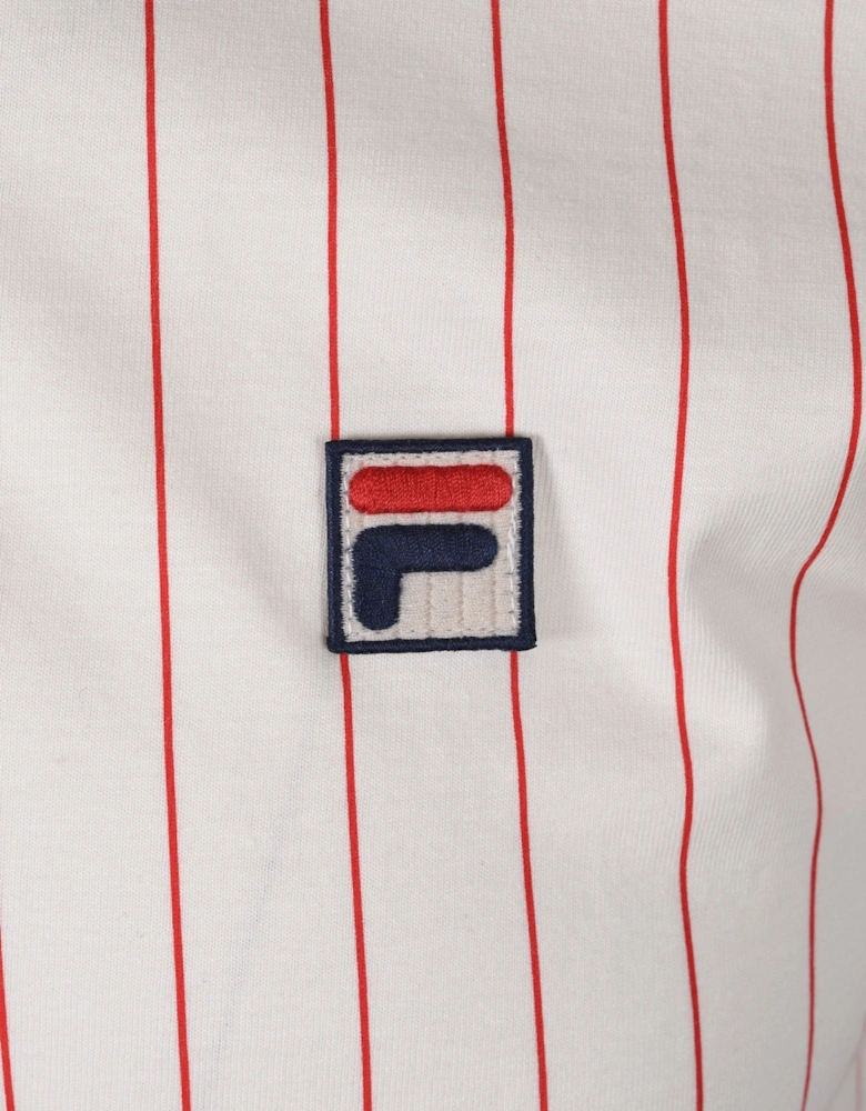 Fila Vintage Classic Vintage Striped Polo Shirt Gardenia/Fila Navy/Fila Red