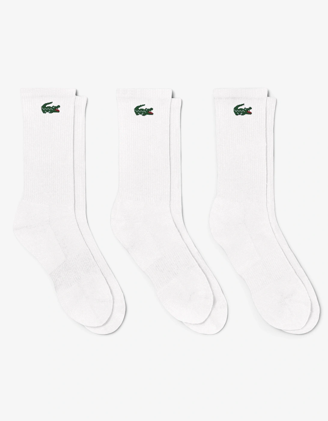 Lacoste 3-Pack Long Mens Sport Socks - White 001