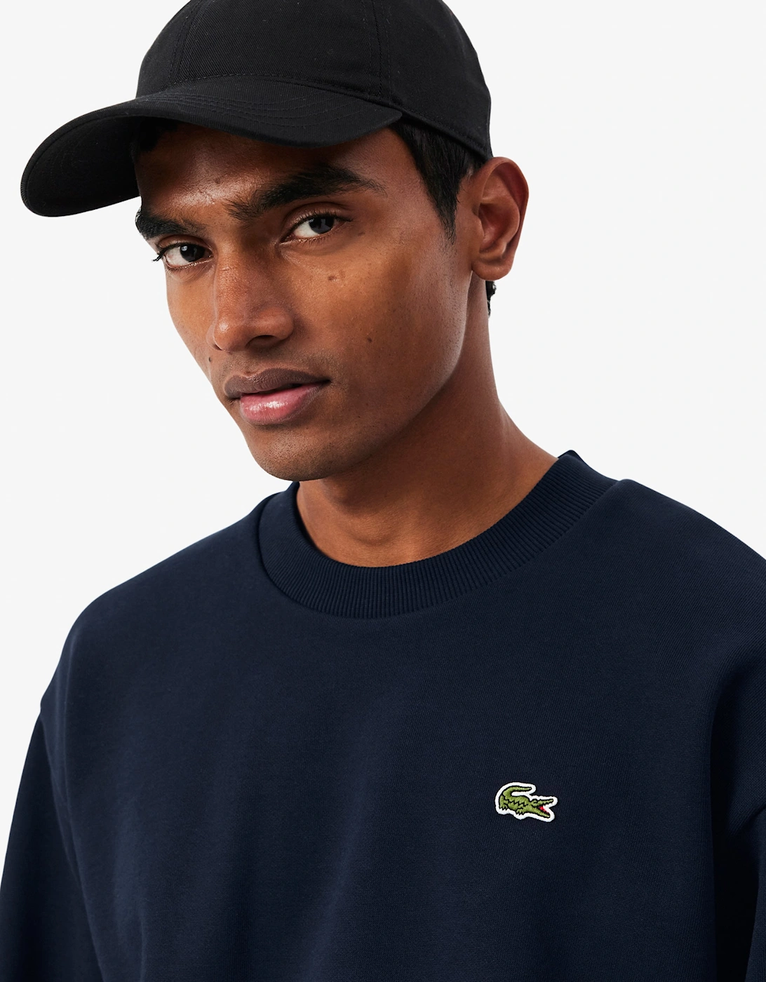 Lacoste Fleece Mens Classic Fit Sweater - Navy Blue 166