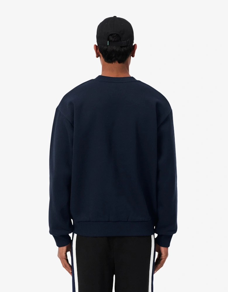 Lacoste Fleece Mens Classic Fit Sweater - Navy Blue 166