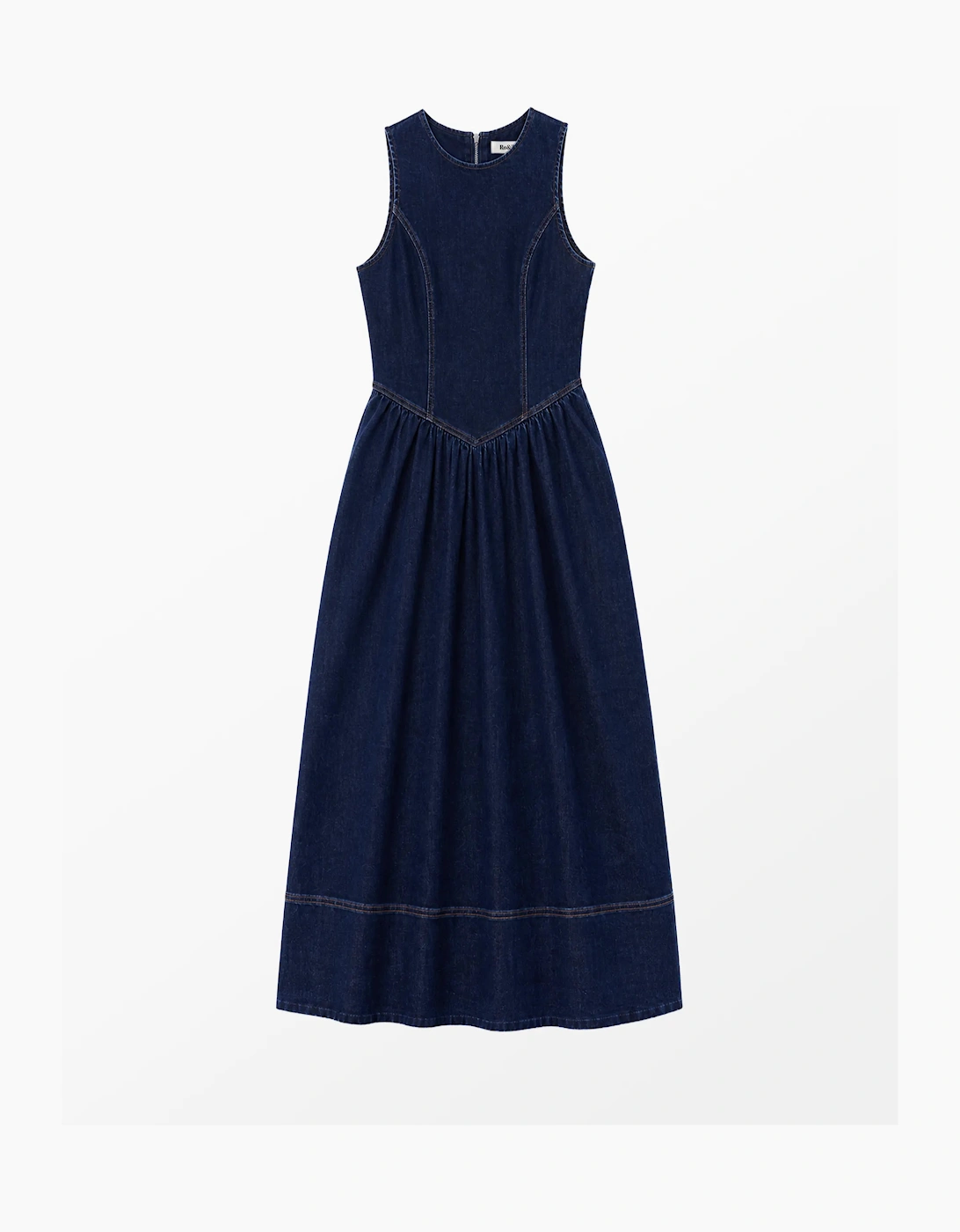 RO&ZO RO&ZO Women's Indigo Denim Racer Midi Dress - Blue