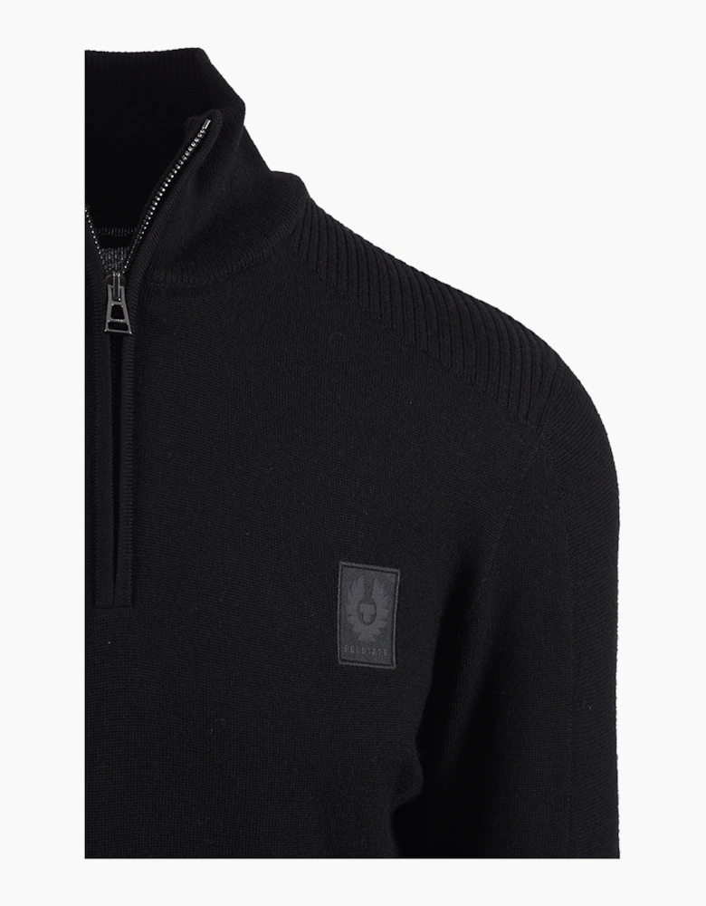 BELSTAFF COLDEN MERINO QUARTER ZIP BLACK