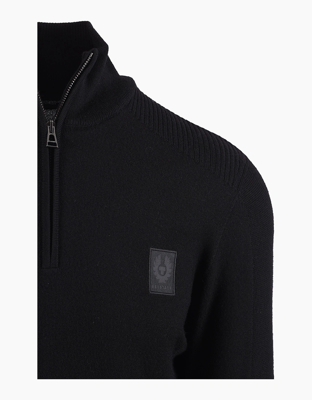 BELSTAFF COLDEN MERINO QUARTER ZIP BLACK