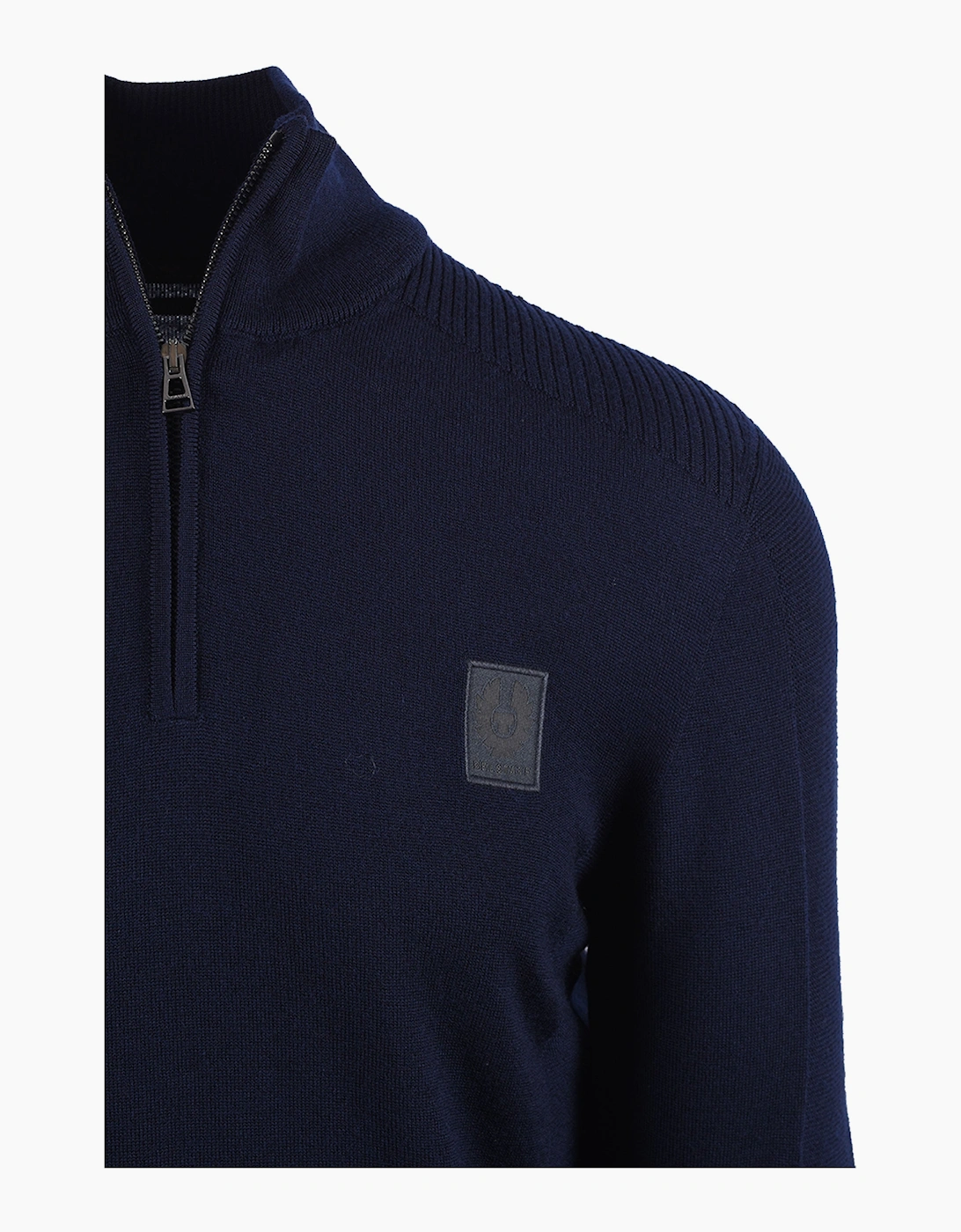 BELSTAFF COLDEN MERINO QUARTER ZIP DARK INK