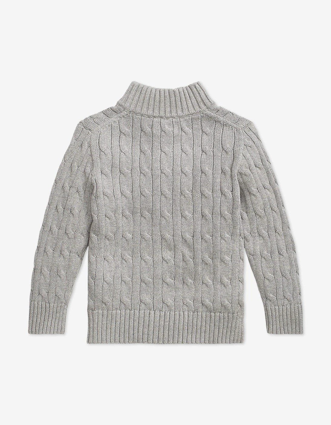 Ralph Lauren Boys Cable Knit Half Zip Jumper in Grey
