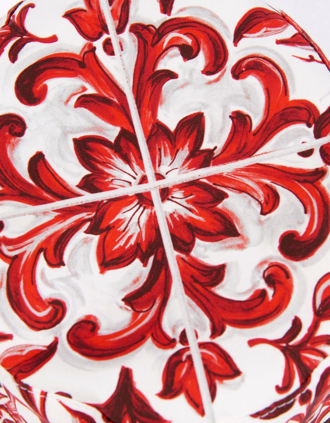 Dolce & Gabbana Boys Majolica Print Bucket Hat in Red