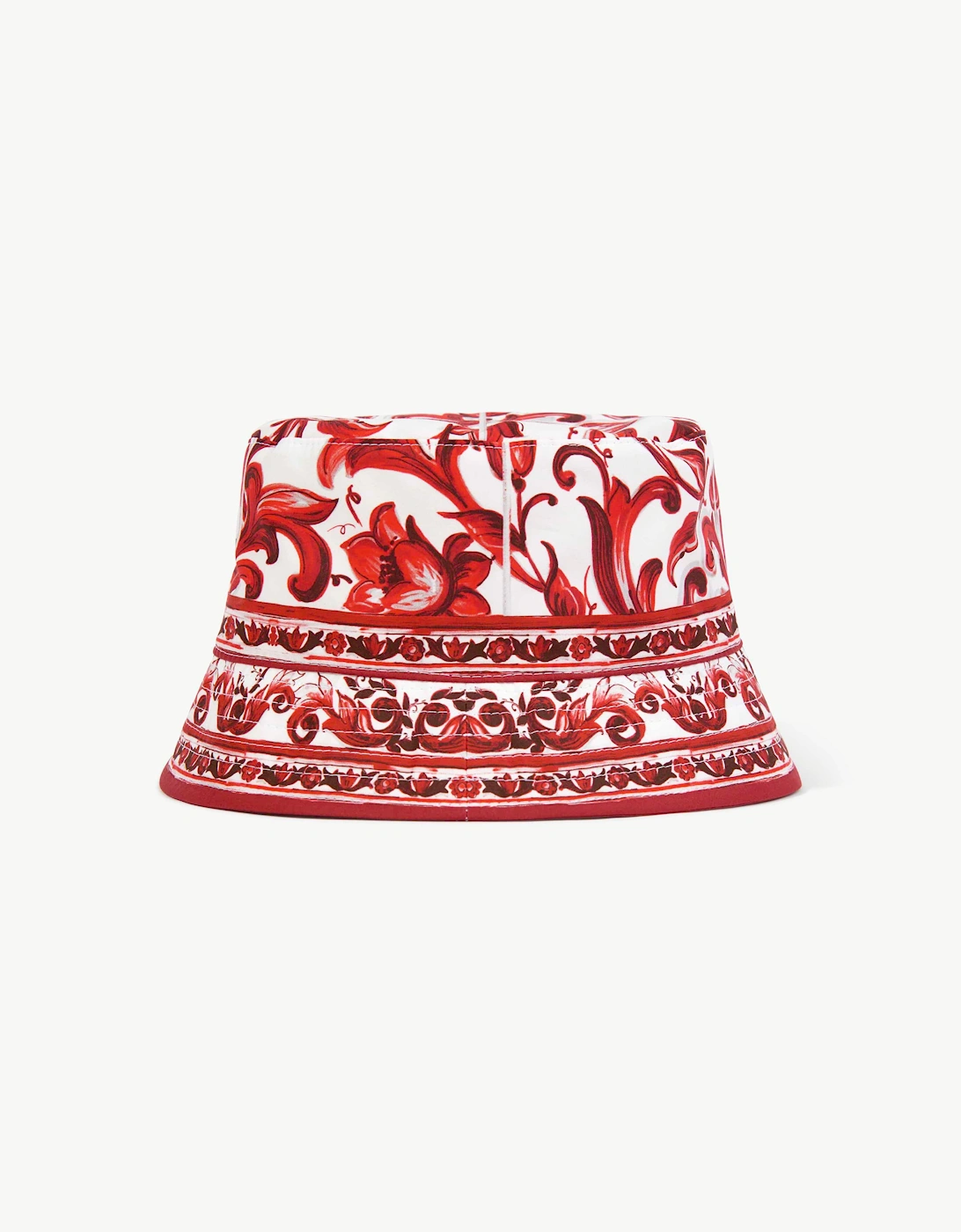 Dolce & Gabbana Boys Majolica Print Bucket Hat in Red