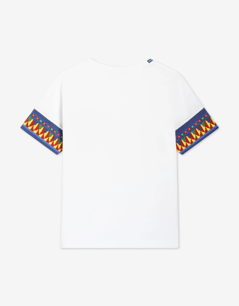 Dolce & Gabbana Boys Carretto Print Pocket T-Shirt in White