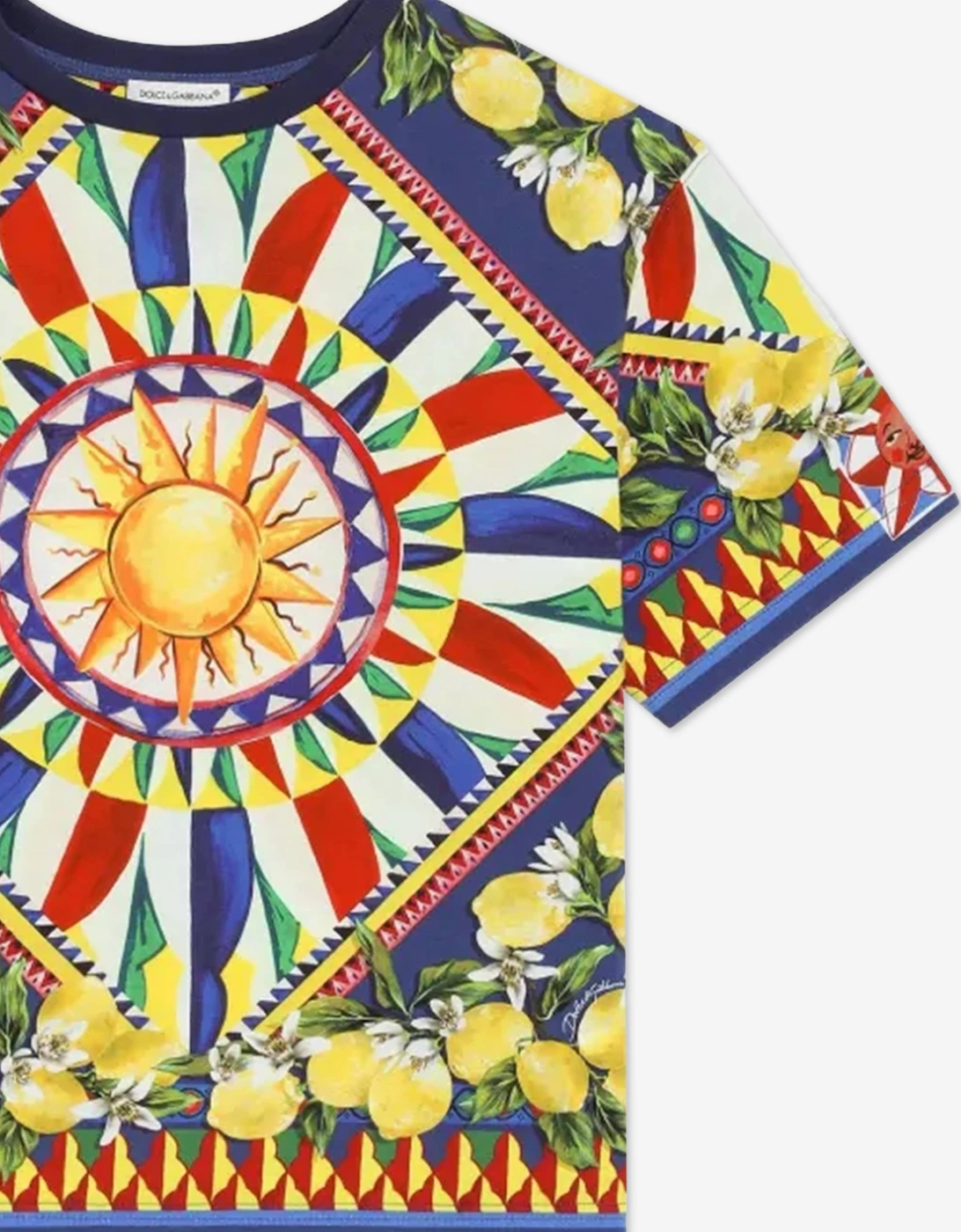 Dolce & Gabbana Boys Carretto Print T-Shirt in Blue