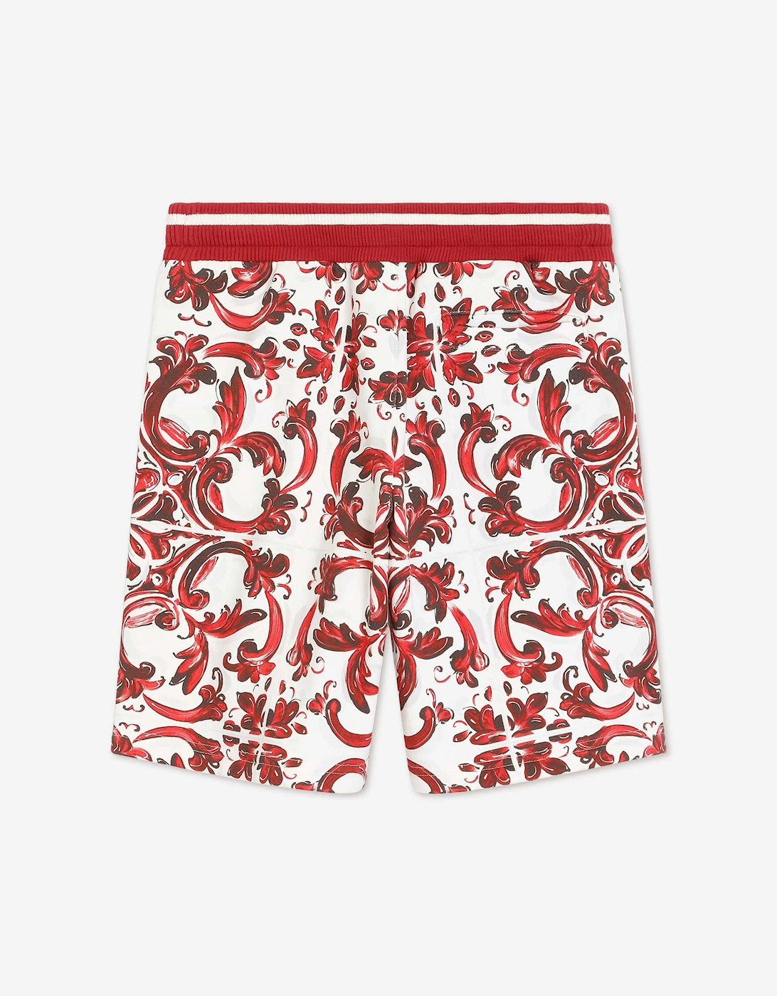 Dolce & Gabbana Boys Majolica Print Bermuda Shorts in Red