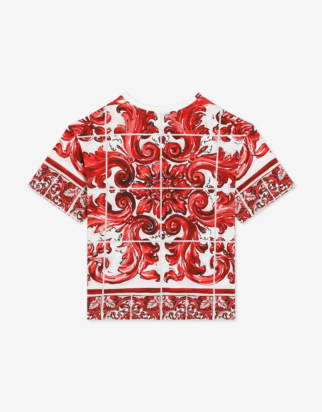 Dolce & Gabbana Boys Majolica Print T-Shirt in Red