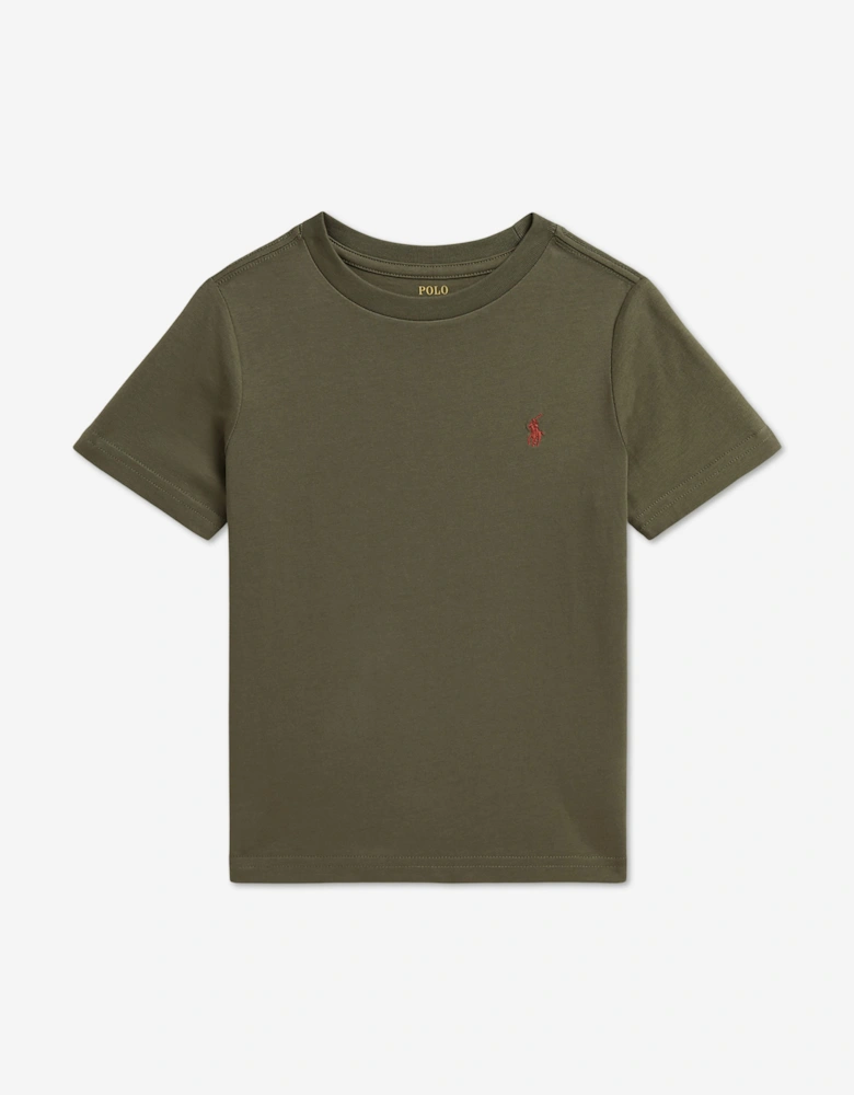 Ralph Lauren Boys Cotton Logo T-Shirt in Green