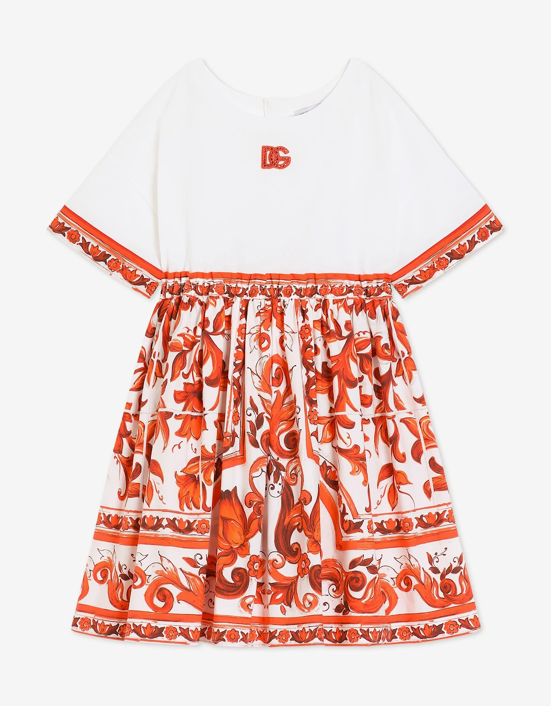 Dolce & Gabbana Dolce & Gabbana Girls Majolica Logo Dress in Red