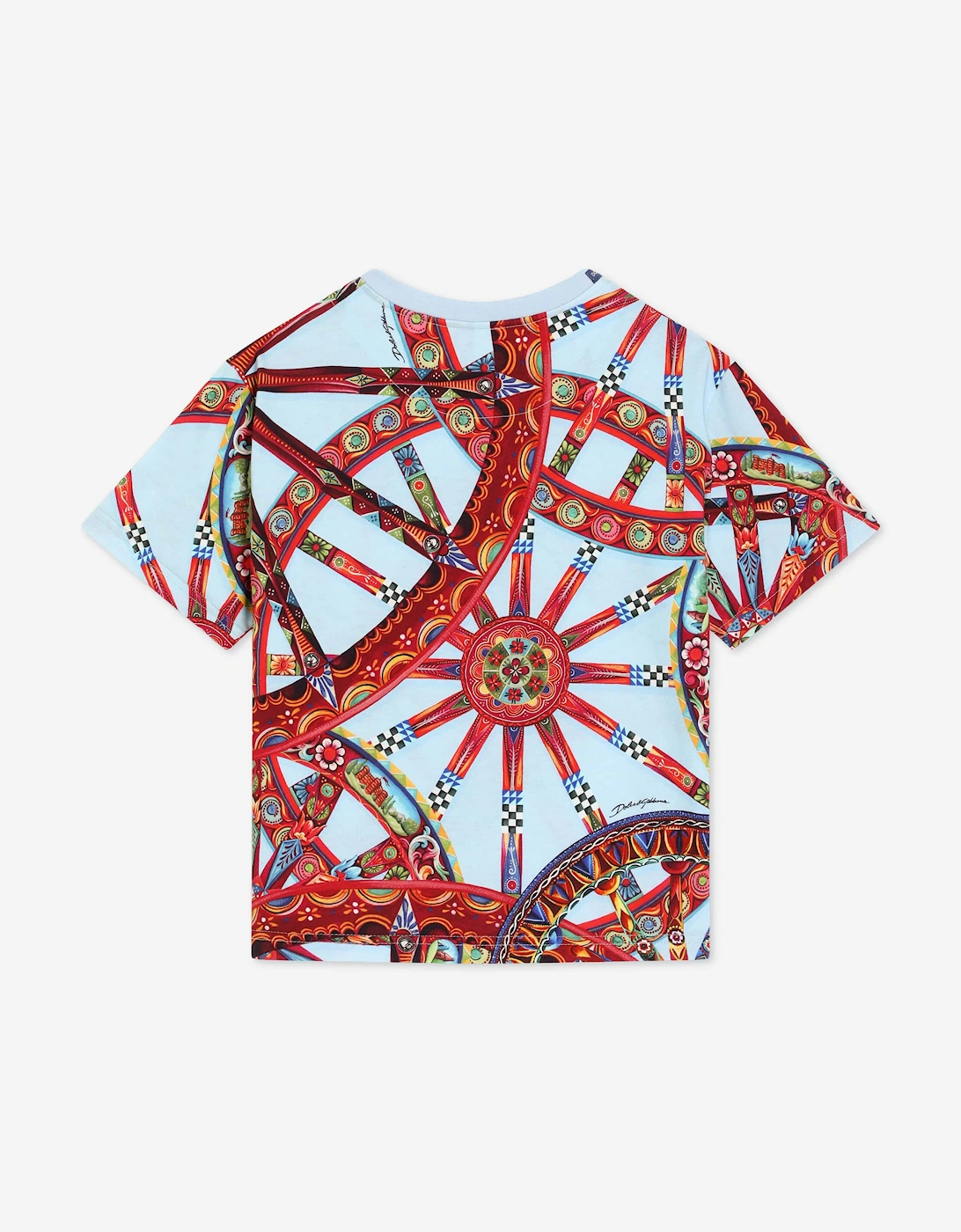 Dolce & Gabbana Boys Carretto Print T-Shirt in Blue