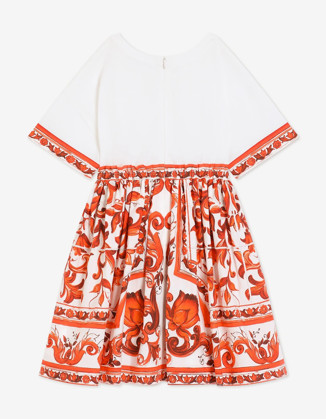 Dolce & Gabbana Girls Majolica Logo Dress in Red