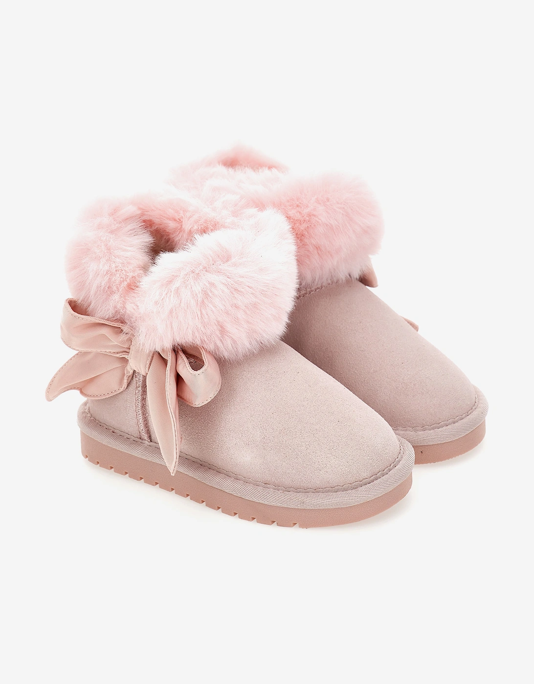 Monnalisa Girls Suede Bow Boots in Pink