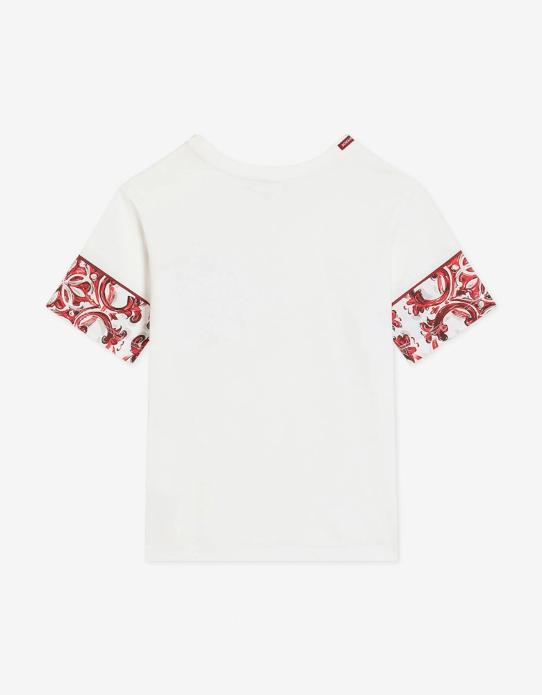 Dolce & Gabbana Boys Majolica Pocket T-Shirt in White